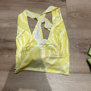 Yellow and White urban outfitters V neck top